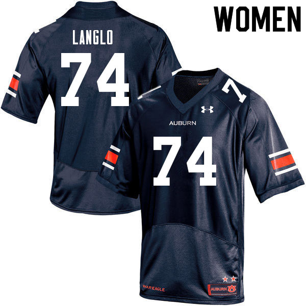 Women's Auburn Tigers #74 Garner Langlo Navy 2021 College Stitched Football Jersey
